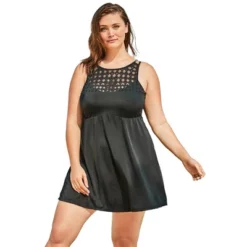 Swim 365 Women’s Plus Size Laser-Cut Swim Dress