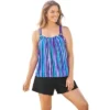Swim 365 Women’s Plus Size Tank Overlay Swim Romper