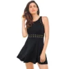 Swim 365 Women’s Plus Size High-Neck Studded Swim Dress