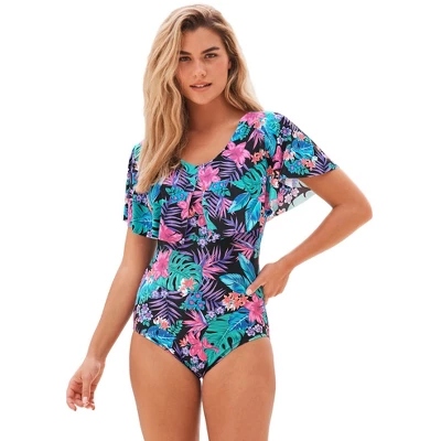 Swim 365 Women’s Plus Size Flutter-Sleeve One-Piece 5 Swim 365 Women’s Plus Size Flutter-Sleeve One-Piece - Image 5
