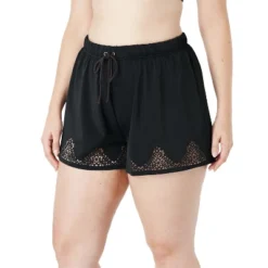Swim 365 Women’s Plus Size Laser-Cut Swim Short