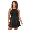 Swim 365 Women’s Plus Size High-Neck Macrame Swim Dress