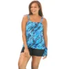 Swim 365 Women’s Plus Size Blouson Tankini Top With Adjustable Straps