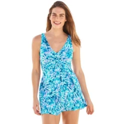 Swim 365 Women’s Plus Size Twist-Front Swim Dress -Swimwear Promotion Store GUEST 3f1c2748 149f 461a 8b2c 2d1bbf4bbd7d