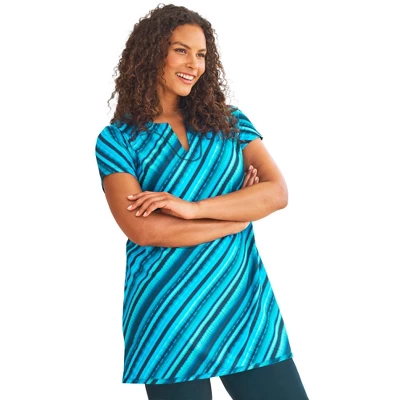 Swim 365 Women’s Plus Size Longer Length Short-Sleeve Swim Tunic 15 Swim 365 Women’s Plus Size Longer Length Short-Sleeve Swim Tunic - Image 15