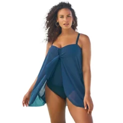 Swim 365 Women’s Plus Size Mesh-Draped Swimsuit -Swimwear Promotion Store GUEST 5db43087 2461 4028 b67f ad780e26bd3e