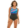 Swim 365 Women’s Plus Size Empire-Waist Swimsuit With Molded Bra