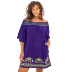 Swim 365 Women’s Plus Size Off-The-Shoulder Cover Up -Swimwear Promotion Store GUEST 7ae777d2 0d8d 4860 902d 9dcd3f8d8613