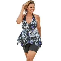 Swim 365 Women’s Plus Size Flared Halter Tankini Top -Swimwear Promotion Store GUEST 8187a8a6 8e1c 4417 94f3 975682b4327c