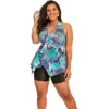 Swim 365 Women’s Plus Size Flared Halter Tankini Top