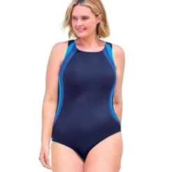 Swim 365 Women’s Plus Size Colorblock One-Piece Swimsuit With Shelf Bra -Swimwear Promotion Store GUEST a3fe585c bb2c 4e13 b5bc c22f88ff5db8