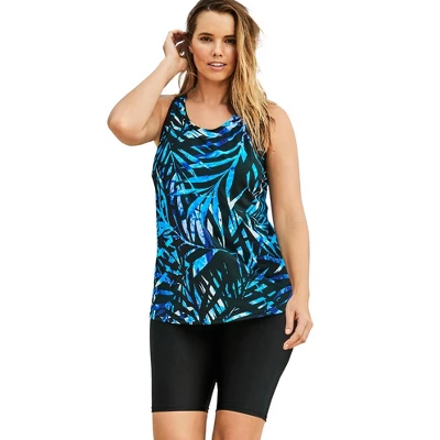 Swim 365 Women’s Plus Size Longer-Length Racerback Tankini Top 3 Swim 365 Women’s Plus Size Longer-Length Racerback Tankini Top - Image 3