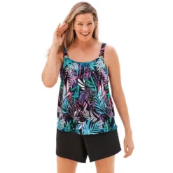 Swim 365 Women’s Plus Size Tank Overlay Swim Romper -Swimwear Promotion Store GUEST bb65a22f b9f5 4a65 9721 b75b1894797b