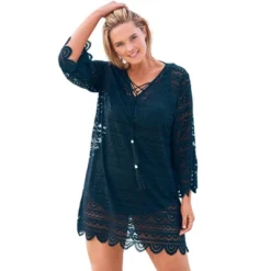 Swim 365 Women’s Plus Size Scallop Lace Cover Up
