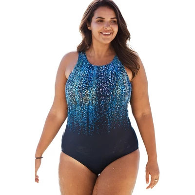 Swim 365 Women’s Plus Size High-Neck One Piece 1 Swim 365 Women’s Plus Size High-Neck One Piece