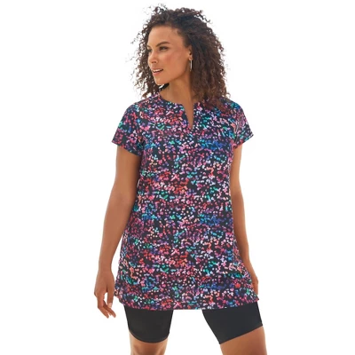Swim 365 Women’s Plus Size Longer Length Short-Sleeve Swim Tunic 13 Swim 365 Women’s Plus Size Longer Length Short-Sleeve Swim Tunic - Image 13