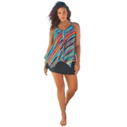 Swim 365 Women’s Plus Size Longer Length Mesh Tankini Top -Swimwear Promotion Store GUEST c9faea8f e331 49c9 b86b 3963dbffea83