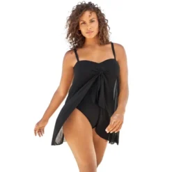 Swim 365 Women’s Plus Size Mesh-Draped Swimsuit -Swimwear Promotion Store GUEST d2343cde 51c2 4e10 97c0 665e98f181dd