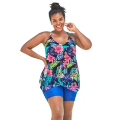 Swim 365 Women’s Plus Size Longer Length Mesh Tankini Top -Swimwear Promotion Store GUEST d34c8bb3 2f0f 40a4 98c2 d0c58a834f35