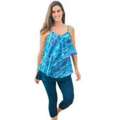 Swim 365 Women’s Plus Size Mesh Double-Tier Tankini Top -Swimwear Promotion Store GUEST e064a779 c5e0 414d b24f e1c90ec0a537