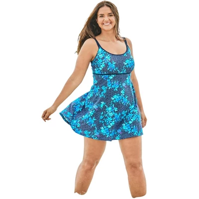 Swim 365 Women’s Plus Size Empire-Waist Swim Dress 3 Swim 365 Women’s Plus Size Empire-Waist Swim Dress - Image 3