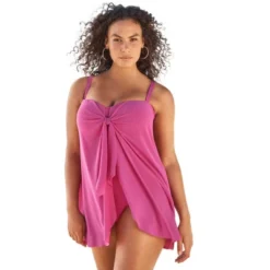 Swim 365 Women’s Plus Size Mesh-Draped Swimsuit -Swimwear Promotion Store GUEST e78655ef 7265 4069 8ecc 9bc91de28c1a
