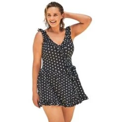 Swim 365 Women’s Plus Size Faux-Wrap Swim Dress -Swimwear Promotion Store GUEST f9aee8a1 36bb 4e05 837b 7fb5022c628b